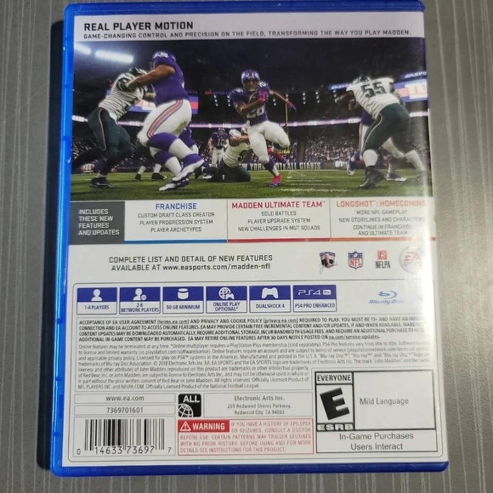 (3) Madden NFL 19, 21,‎ & 22 - Sony PlayStation 4 Good/Great PreOwned Condition